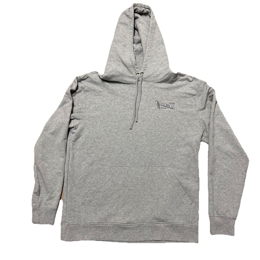 Patagonia Men’s Sweatshirt Size Med Iron Clad Hooded Gray Organic Cotton Logo